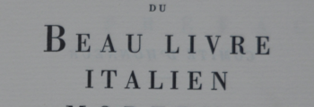 Le beau livre italien moderne